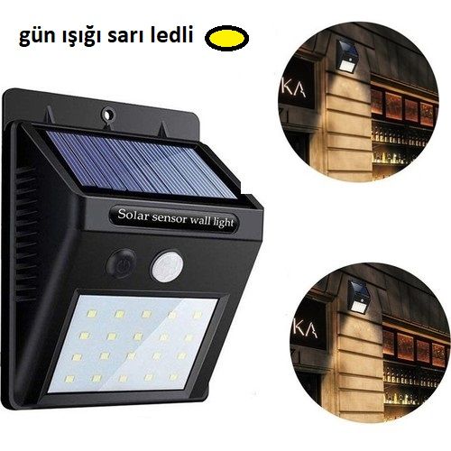 Hareket Sensörlü Güneş Enerjili Su Geçirmez Lamba