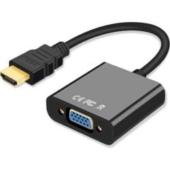 Wozlo HDMI To VGA Kablo Çevirici Dönüştürücü Görüntü Aktarıcı - Siyah